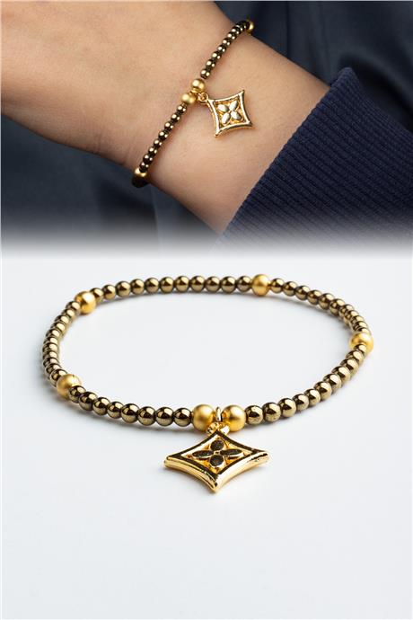 Hematit Doğal Taş Gold Küre Kesim 2mm Bileklik