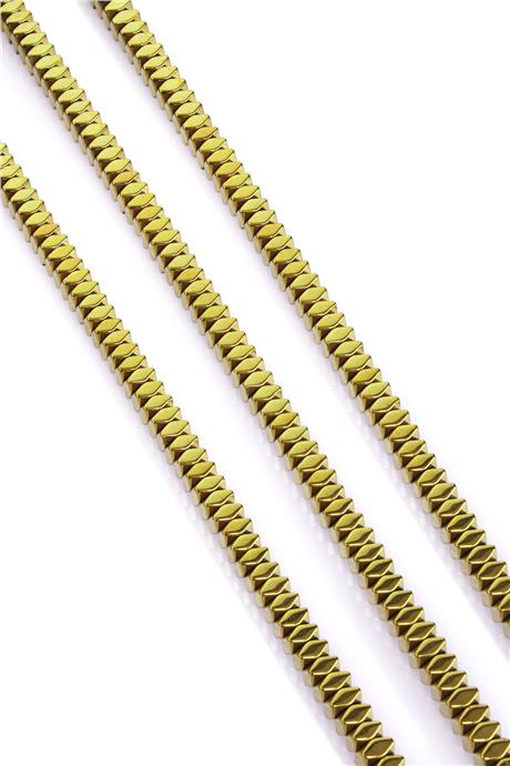 Hematite Natural Stone Gold Washer Cut 6x3mm String Of Beads