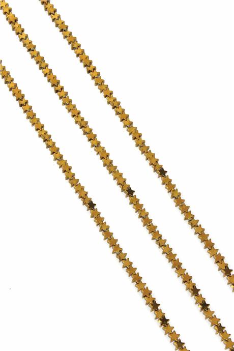 Hematite Natural Stone Gold Star Cut 4mm String Of Beads