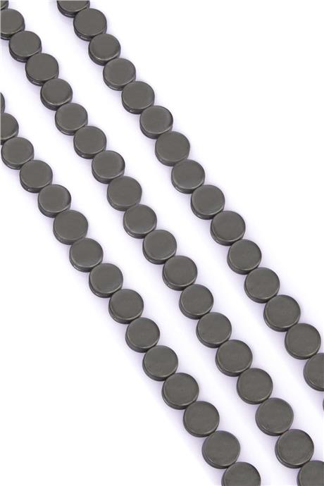 Hematite Natural Stone Grey Circle Cut 10x4mm String Of Beads