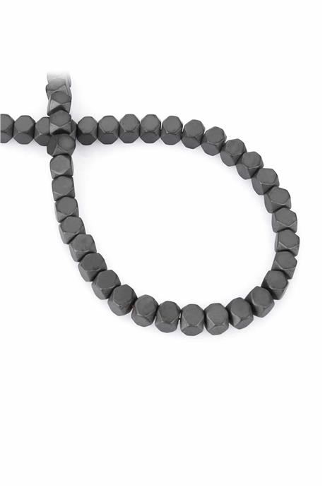 Hematite Natural Stone Grey Cube Cut 6x6mm String Of Beads