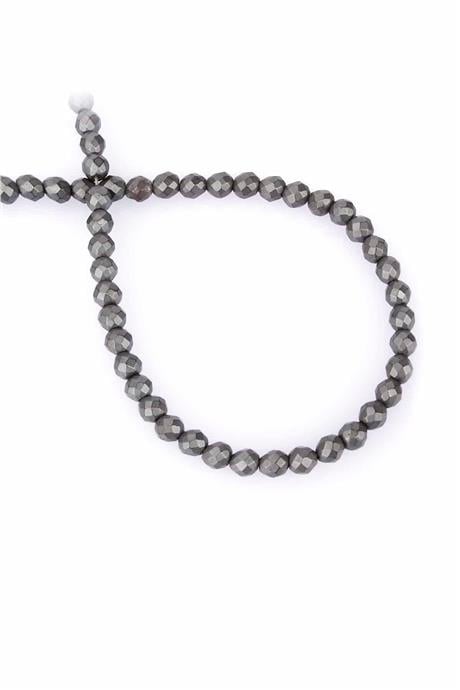 Hematit Taşı Faset Küre Kesim Mat Gri 6mm Doğal Taş Dizi