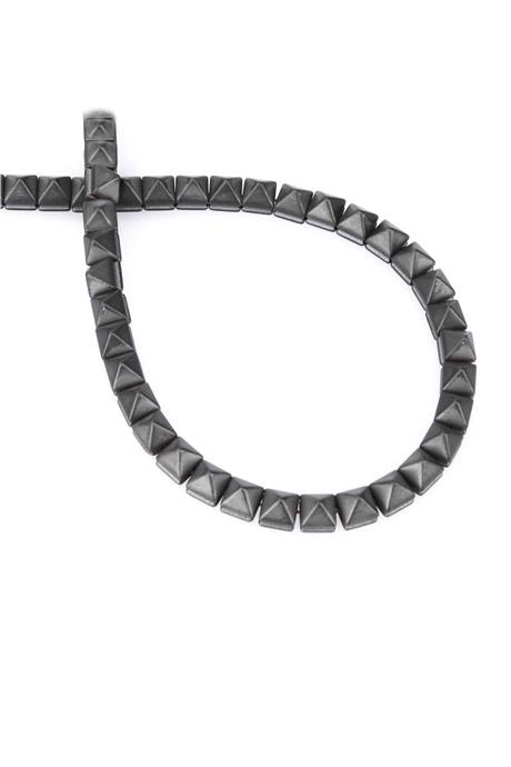 Hematite Natural Stone Grey Pyramid Cut 6x6x6mm String Of Beads