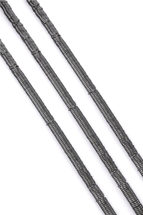 Hematit Taşı Papatya Rondela Kesim Mat Gri 6x1mm Doğal Taş Dizi