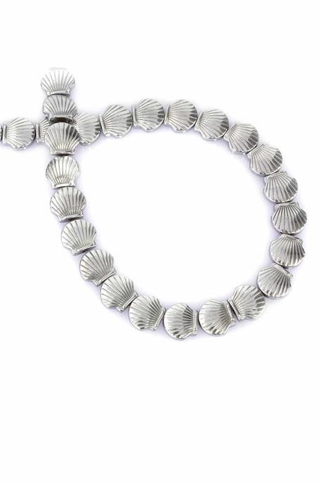 Hematite Natural Stone Cylinder Clam Cut 8mm String Of Beads