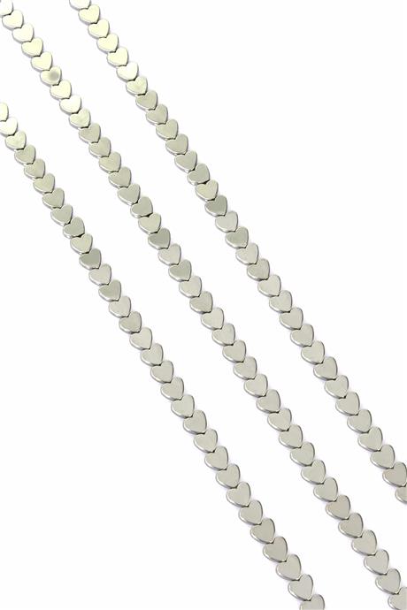 Hematite Natural Stone Cylinder Heart Cut 6mm String Of Beads