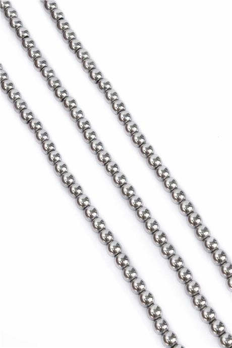 Hematit Taşı Küre Kesim Parlak Gümüş 6mm Doğal Taş Dizi