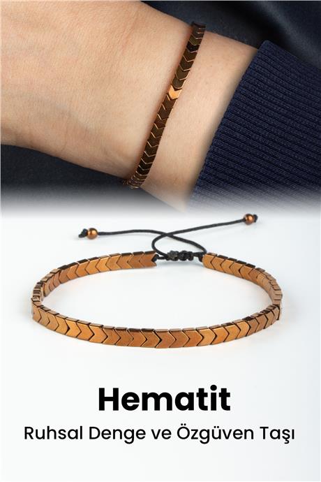 Hematit Doğal Taş Parlak Kahverengi Çavuş Kesim 4x2mm Makrome Bileklik