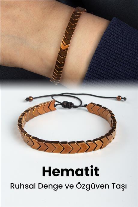 Hematit Doğal Taş Parlak Kahverengi Çavuş Kesim 6x3mm Makrome Bileklik