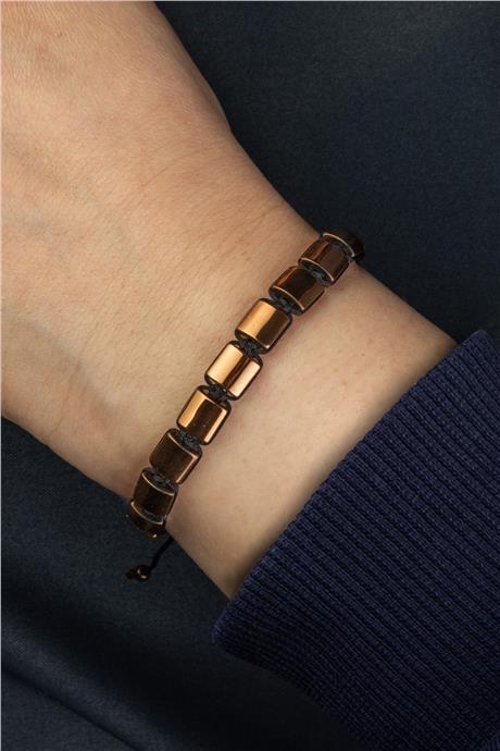 Hematit Doğal Taş Kahverengi Yassı Kare Kesim 7x7mm Makrome Bileklik