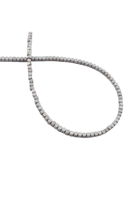 Hematit Taşı Küp Kesim Mat Açık Gri 2x2mm Doğal Taş Dizi