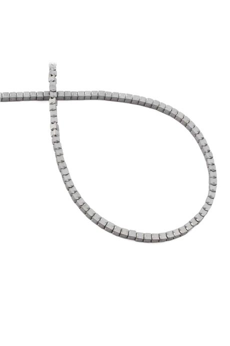Hematite Natural Stone Matte Light Grey 2x2mm String Of Beads