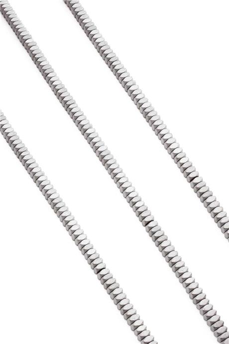 Hematite Natural Stone Matte Light Grey 4x2mm String Of Beads