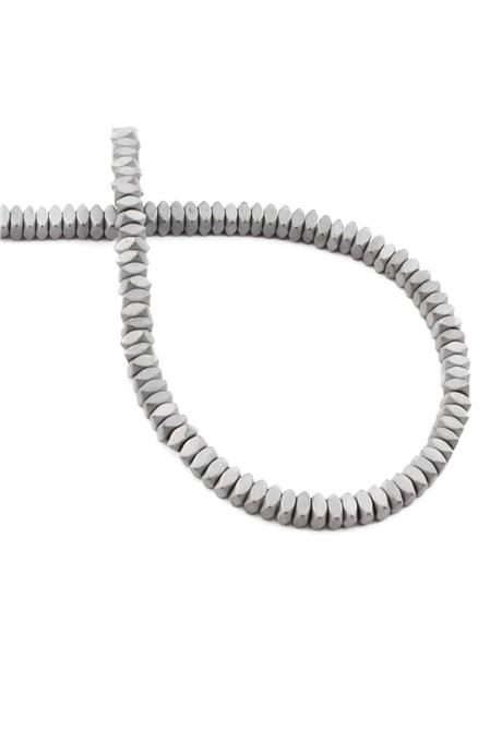 Hematite Natural Stone Matte Light Grey 4x2mm String Of Beads