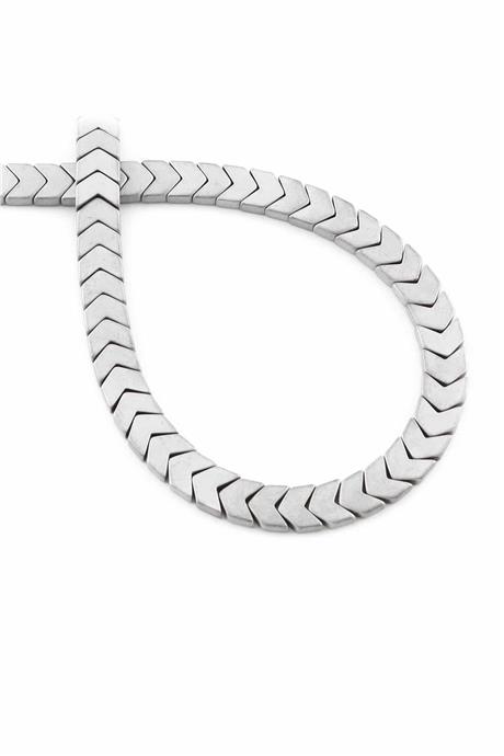 Hematite Natural Stone Matte Light Grey Sergeant Cut 6x3mm String Of Beads