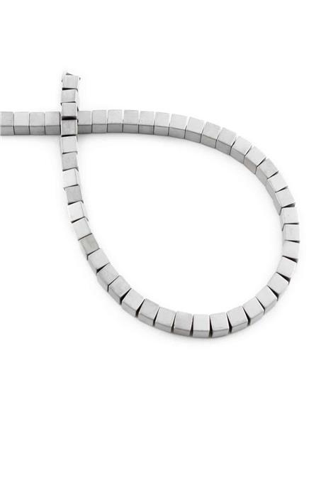 Hematit Taşı Küp Kesim Mat Açık Gri 3x3mm Doğal Taş Dizi