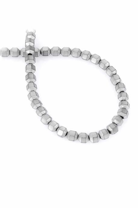 Hematite Natural Stone Matte Light Grey Special Cut 6x6mm String Of Beads