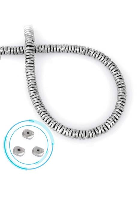 Hematit Taşı Rondela Kesim Mat Açık Gri 6x1mm Doğal Taş Dizi