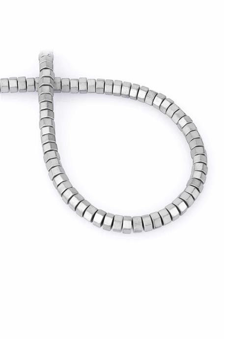 Hematite Natural Stone Matte Light Grey Washer Cut 6x3mm String Of Beads