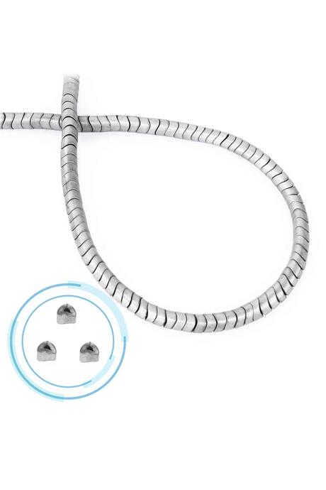 Hematit Taşı Dalgalı Rondela Kesim Mat Açık Gri 4x2mm Doğal Taş Dizi