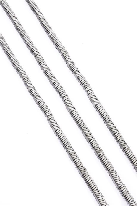 Hematite Natural Stone Matte Light Grey Washer Cut 4x1mm String Of Beads