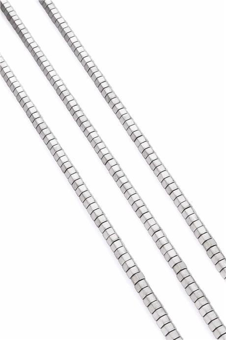 Hematite Natural Stone Matte Light Grey Washer Cut 6x3mm String Of Beads