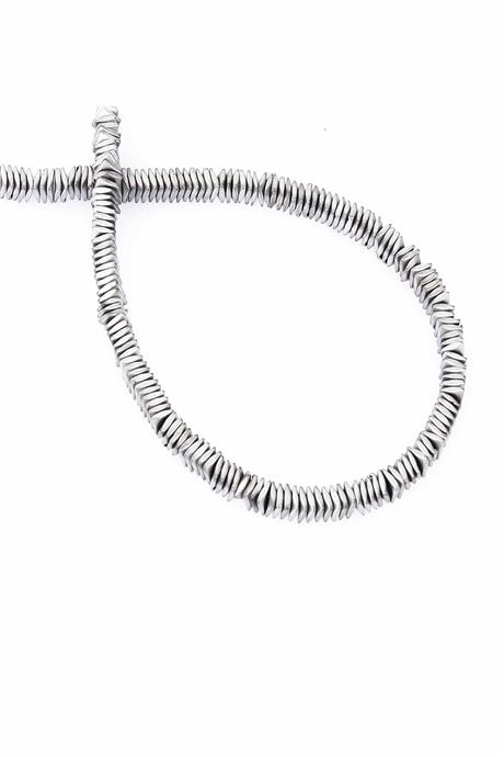Hematite Natural Stone Matte Light Grey Washer Cut 4x1mm String Of Beads