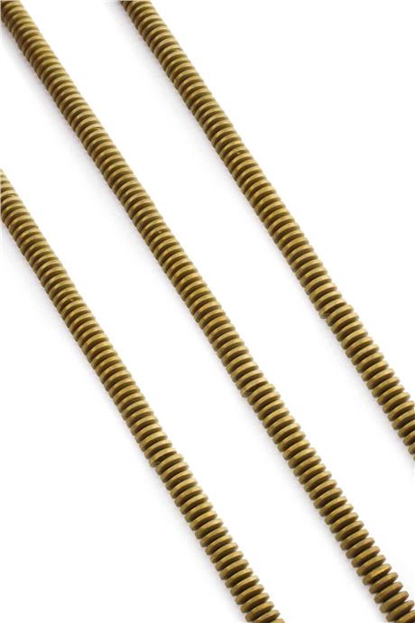 Hematite Natural Stone Matte Light Yellow 6x1mm String Of Beads