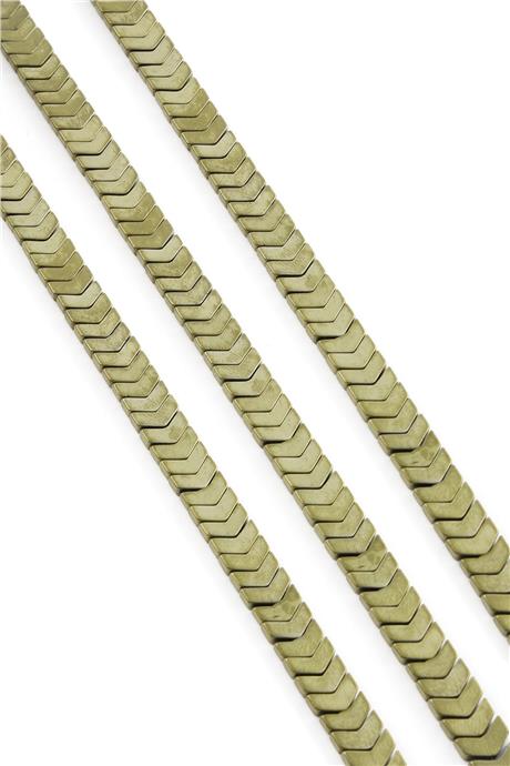Hematit Taşı Çavuş Kesim Mat Sarı 6x2mm Doğal Taş Dizi