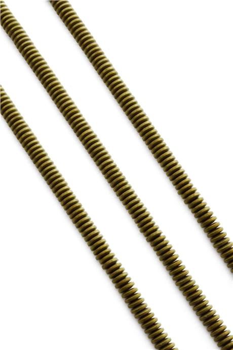 Hematite Natural Stone Matte Light Yellow Washer Cut 6x1mm String Of Beads