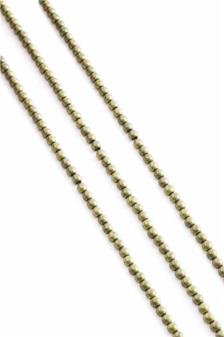 Hematite Natural Stone Matte Antique Yellow 4mm String Of Beads
