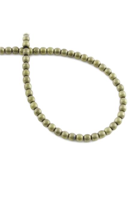 Hematite Natural Stone Matte Antique Yellow 4mm String Of Beads