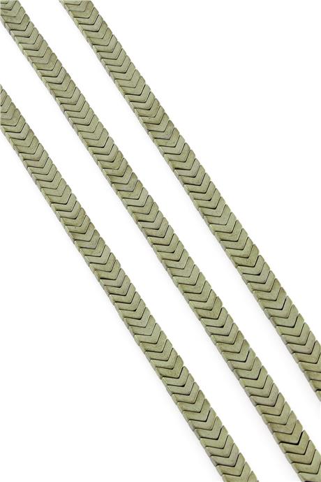 Hematit Taşı Çavuş Kesim Sarı 7x2mm Doğal Taş Dizi