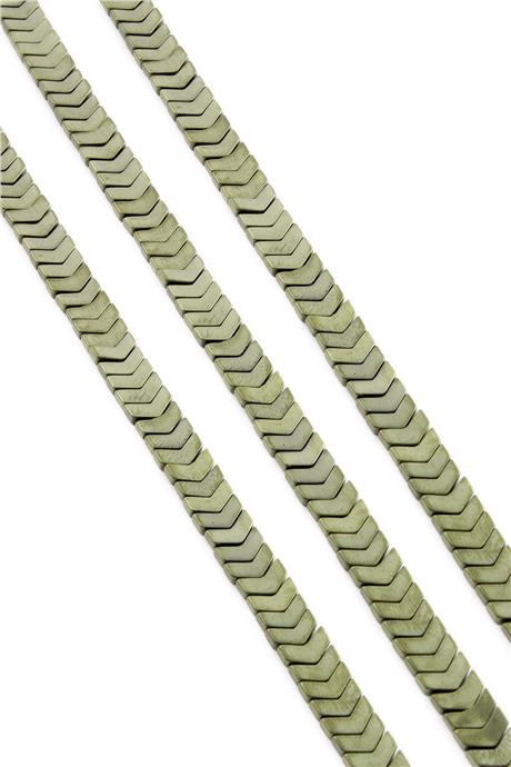 Hematit Taşı Çavuş Kesim Sarı 6x2mm Doğal Taş Dizi