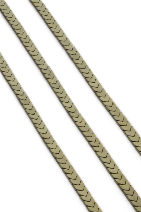 Hematit Taşı Çavuş Kesim Sarı 6x3mm Doğal Taş Dizi