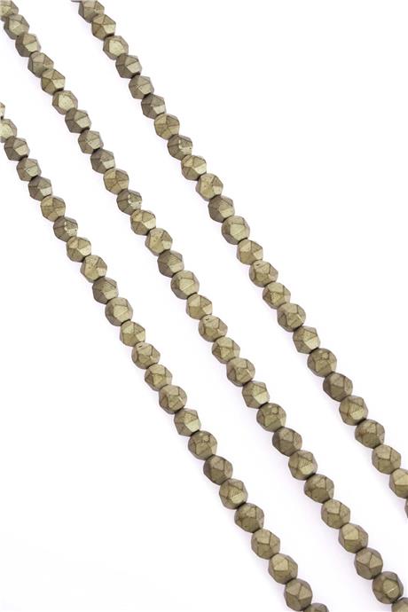 Hematit Taşı Hegzagonal Kesim Sarı 6mm Doğal Taş Dizi