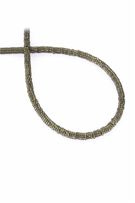 Hematite Natural Stone Matte Antique Yellow Washer Cut 4x1mm String Of Beads
