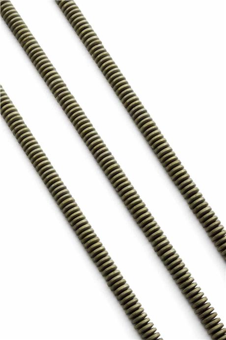 Hematite Natural Stone Matte Antique Yellow Washer Cut 6x1mm String Of Beads