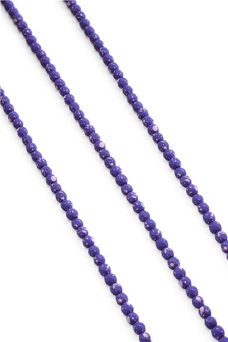 Hematite Natural Stone Matte Mottled Purple 4mm String Of Beads