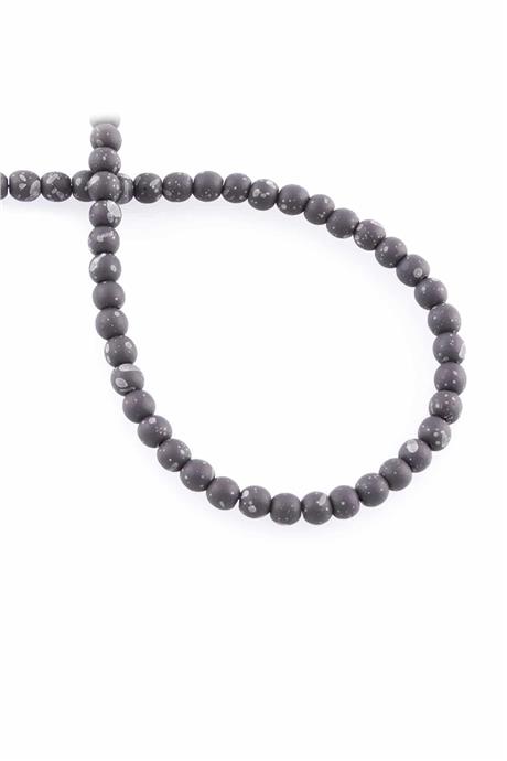 Hematite Natural Stone Matte Mottled Light Grey 4mm String Of Beads