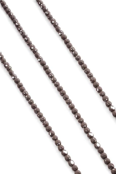Hematite Natural Stone Matte Mottled Light Grey 4mm String Of Beads