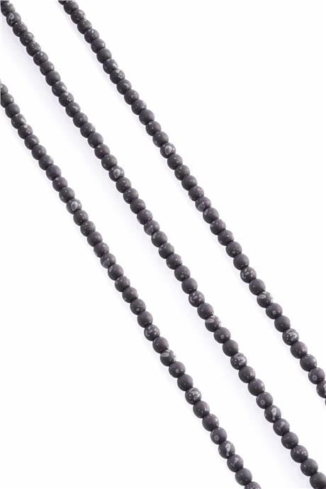 Hematite Natural Stone Matte Mottled Light Grey 4mm String Of Beads