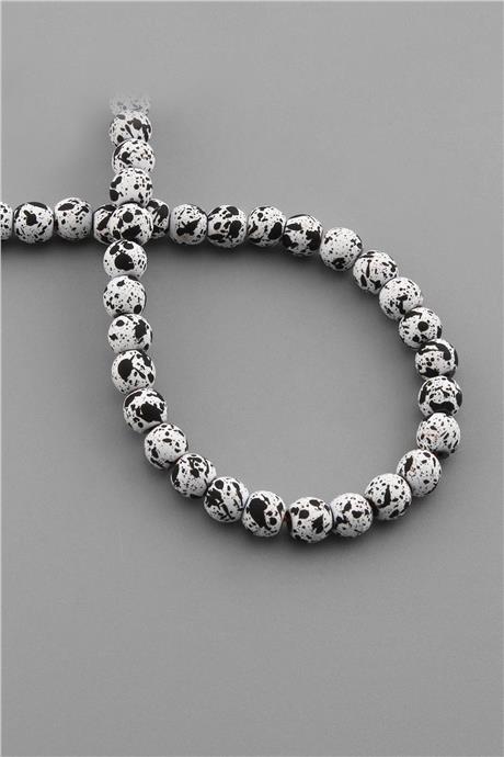 Hematit Taşı Küre Kesim Beyaz 6mm Doğal Taş Dizi