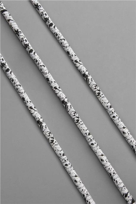 Hematit Taşı Dalgalı Rondela Kesim Beyaz 4x2mm Doğal Taş Dizi