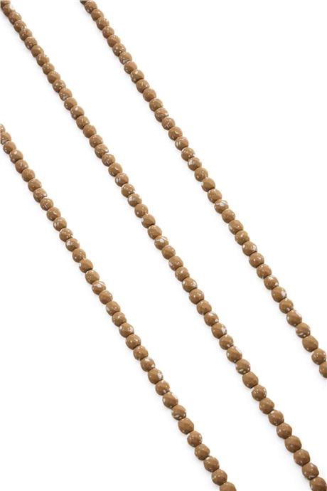 Hematit Taşı Faset Küre Kesim Mat Kahverengi 4mm Doğal Taş Dizi