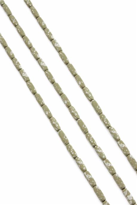 Hematite Natural Stone Matte Mottled Brown Rectangular Cut 3x9mm String Of Beads