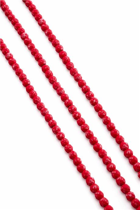 Hematit Taşı Faset Küre Kesim Mat Kırmızı 4mm Doğal Taş Dizi