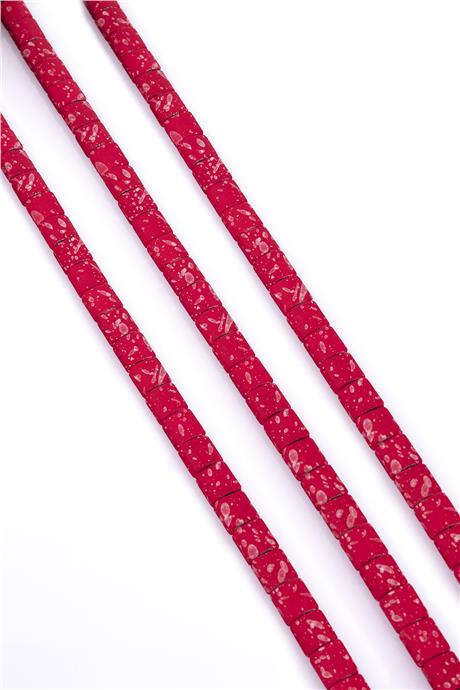 Hematite Natural Stone Matte Mottled Red Square Cut 7x7mm String Of Beads