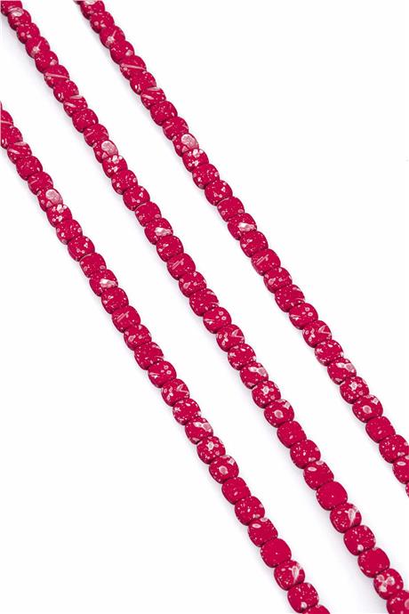 Hematit Taşı Yassı Kare Kanallı Kesim Mat Kırmızı 6x6mm Doğal Taş Dizi