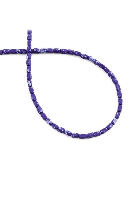 Hematite Natural Stone Matte Mottled Dark Blue Rectangular Cut 2x4mm String Of Beads